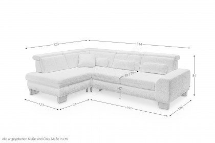 SO 3400 von set one by Musterring - Ecksofa Variante links grey