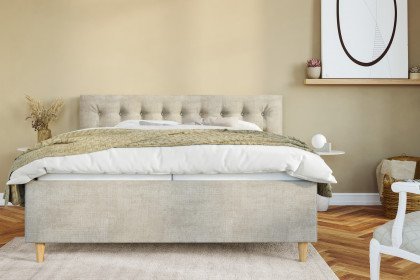 Lieske von Skandinavische Möbel - Polsterbett beige mit Bettkasten