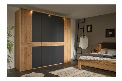 Minto 2.0 von Musterring - Kleiderschrank basalt - Balkeneiche Furnier