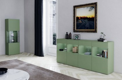 Ducale von MADíA CRAFT - Sideboard pale green matt/ Glas