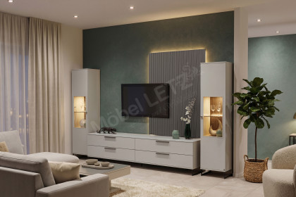 Kara-System von Musterring - Wohnwand in Lack brillantgrau