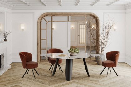 Bonifacio von Akante - Tisch in Marmoroptik Fiorentino & Mattschwarz
