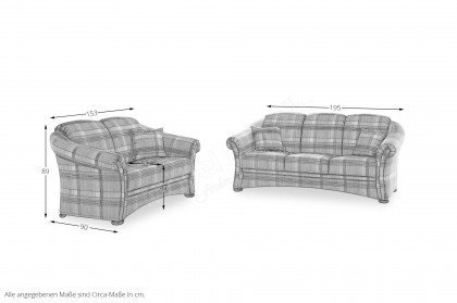 Trient von Schröno - Polstergarnitur rot-grün-kariert