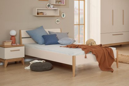Stiene von Paidi - Jugendbett 90x200 cm cashmere-beige - Eiche massiv