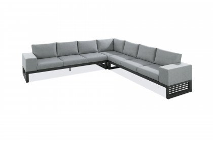 Malta-LE25 von Niehoff Garden - Garten-Ecksofa hellgrau & Aluminium
