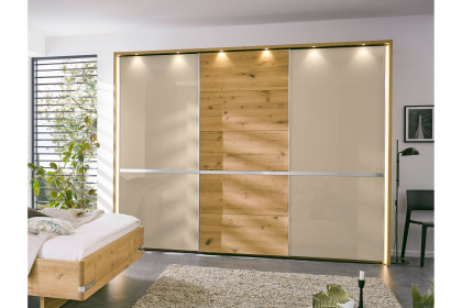 Savona 2.0 von Musterring - Schrank Glas champagner - Eiche teilmassiv
