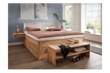 Cleveland 55 von Nature Living - Schubkastenbett 160x200 mit Polsterkopfteil