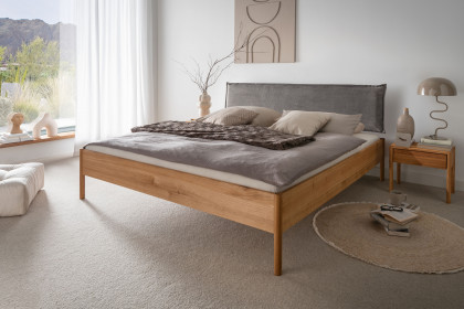 San-Diego-sleeping von Nature Living - Holzbett Eiche mit Polsterkopfteil