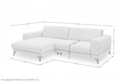 Midland-LE25 von set one by Musterring - Ecksofa Variante links natur