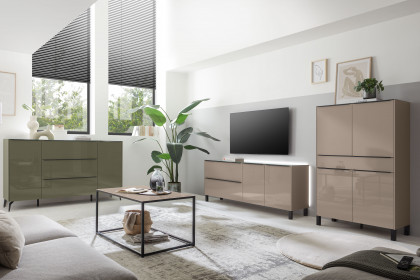 Reno-living von set one by Musterring - Wohnwand mit Fuß-Set taupe