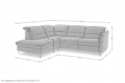 MR 1390 von Musterring - Ecksofa Variante links grey