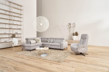 9566 von Himolla - Ledersofa Ausführung links asche