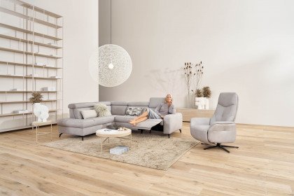 9566 von Himolla - Ledersofa Ausführung links asche