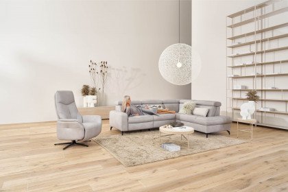 9566 von Himolla - Ledersofa Ausführung rechts asche