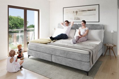 Systembett von Abrilux - Boxspring-Familienbett Relax grau