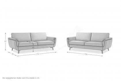 CL 940 von Erpo Polstermöbel - Leder-Duo anthrazit