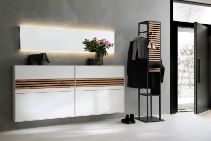 Yonna aus der SCHÖNER WOHNEN-Kollektion - Garderobenset Lack weiß/ Kerneiche