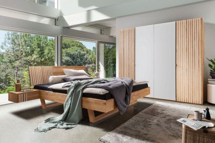 Manhattan-sleeping von Nature Living - Schlafzimmer Wildeiche - Glas weiß