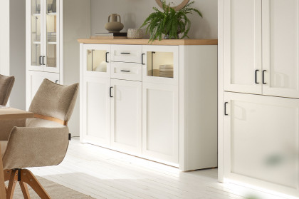 Move-living von Wehrsdorfer - Highboard in Lack weiß inklusive Beleuchtung