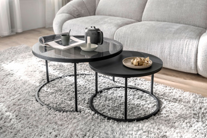 Chester von A Better Place - Couchtisch-Set mit Tischplatte aus Sicherheitsglas/ Metall