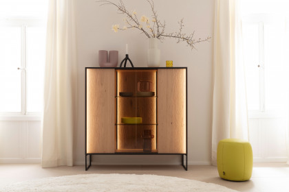 Yola von SCHÖNER WOHNEN - Highboard 6134 Kerneiche natur/ Metall