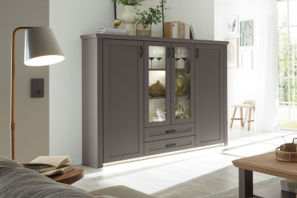 Move-living von Wehrsdorfer - Highboard viertürig, in Lack graphit