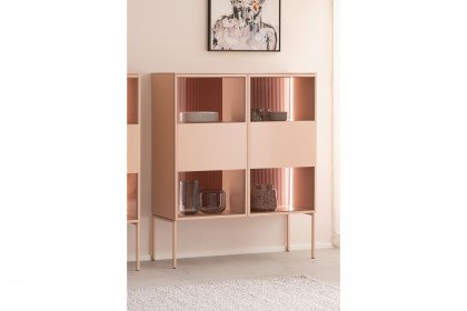 Amaya von SCHÖNER WOHNEN - Highboard in Glattlack puder und samtbeere