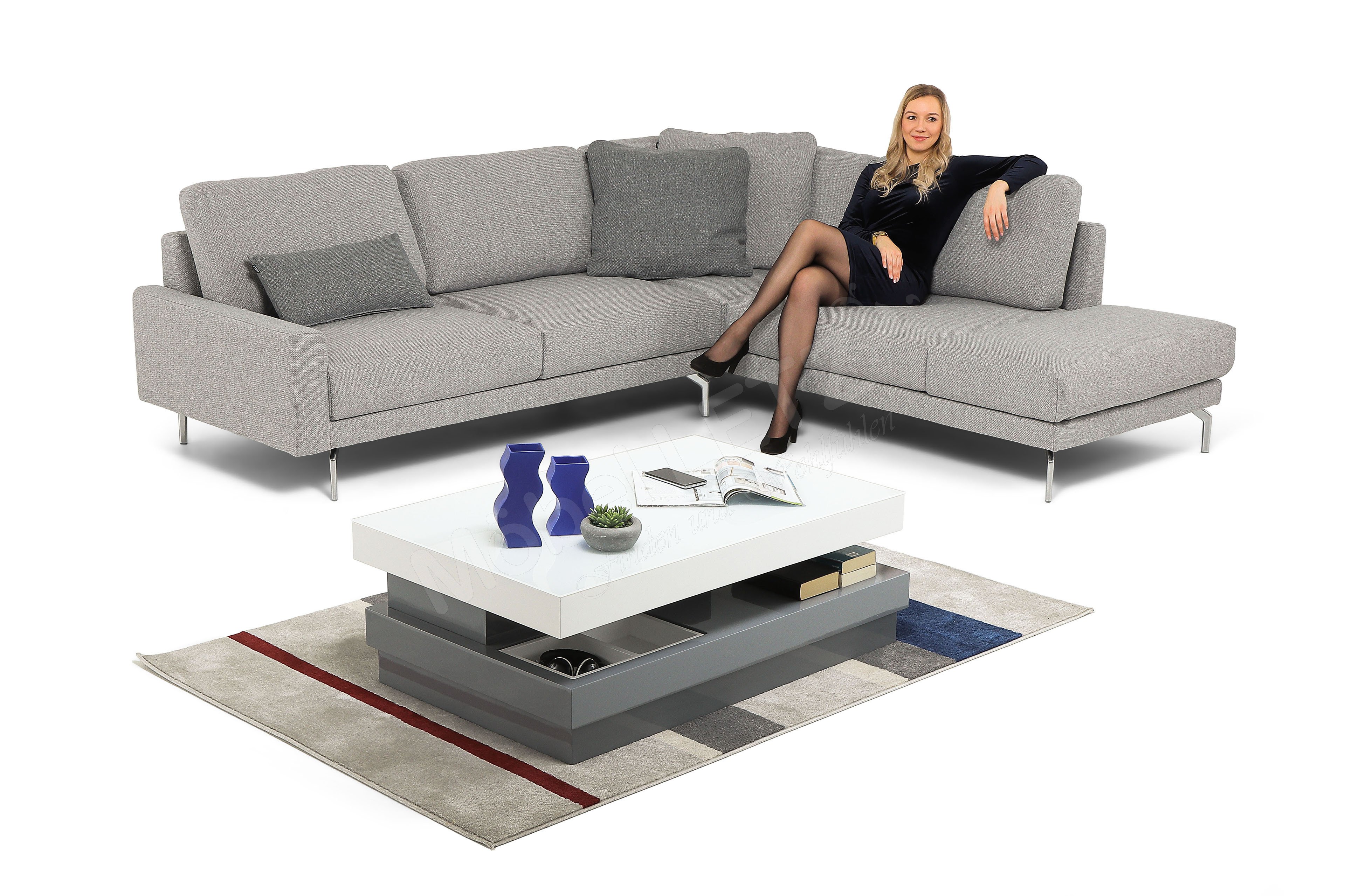 hülsta sofa hs.450 Polstersofa grau Möbel Ihr - Letz Online-Shop 