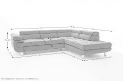 Lotos von BENIX - Polstergarnitur rechts anthrazit