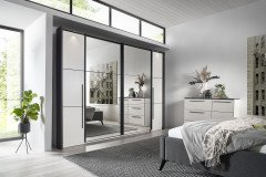 Denver-sleeping von SchlafKONTOR trendline - Kombikommode ca. 125 cm breit weiß - graphit