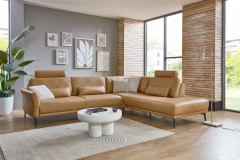 PN-EM24126 von Polinova - Ledersofa Ausführung rechts honey