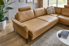 PN-EM24126 von Polinova - Ledersofa Ausführung rechts honey