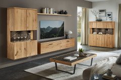 WM 2520 von Wöstmann - Wohnwand aus massiver Wildeiche