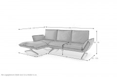 KOINOR Buddy - Ledersofa links lava