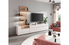 Credenza-living von SCHÖNER WOHNEN - Wohnwand CR01 weiß/ Wildeiche