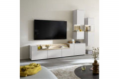 Credenza-living von SCHÖNER WOHNEN - Wohnwand CR01 weiß/ Wildeiche