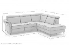 PN-EM24034 von Polinova - Ledersofa Variante rechts granit