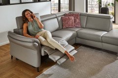 PN-EM24034 von Polinova - Ledersofa Variante rechts granit