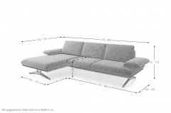 KOINOR Hardy - Ecksofa links grau