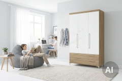 Remo von Paidi - Babyzimmer-Set Bordeaux-Eiche - kreideweiß