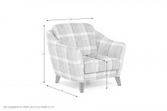 Seefeld Plus von Schröno - Einzelsessel beige kariert