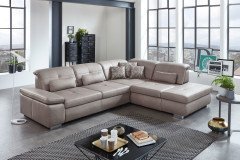 PN-IN16012 von Polinova - Ledersofa granit