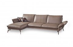 7265 von K+W Polstermöbel - Ledergarnitur links smoke