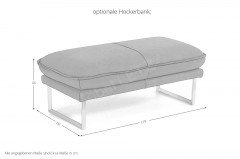 7265 von K+W Polstermöbel - Ledergarnitur links smoke