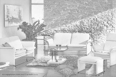 Chalet von Erpo Polstermöbel - Ledergarnitur beige