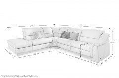 1301 von Himolla - Ledersofa Ausführung links latte