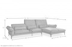 Paride von Calia Italia - Ledersofa Variante rechts visone