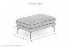 Paride von Calia Italia - Ledersofa Variante rechts visone