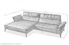 7102 von K+W Polstermöbel - Eckcouch links kaktus