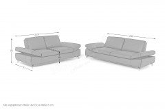 7474 von K+W Polstermöbel - Ledergarnitur rubin